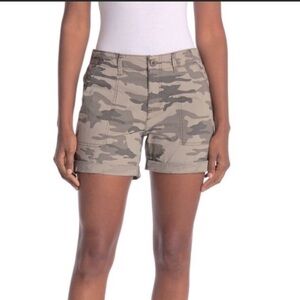 NEW Anthropologie Sanctuary Camo Folded Cuff Chino Shorts Lightweight XS Stretch